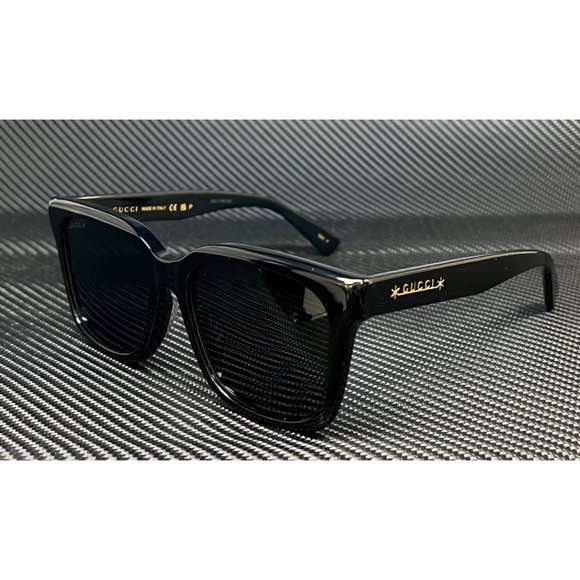 Gucci Black 56mm Unisex Sunglasses - Picture 1 of 5